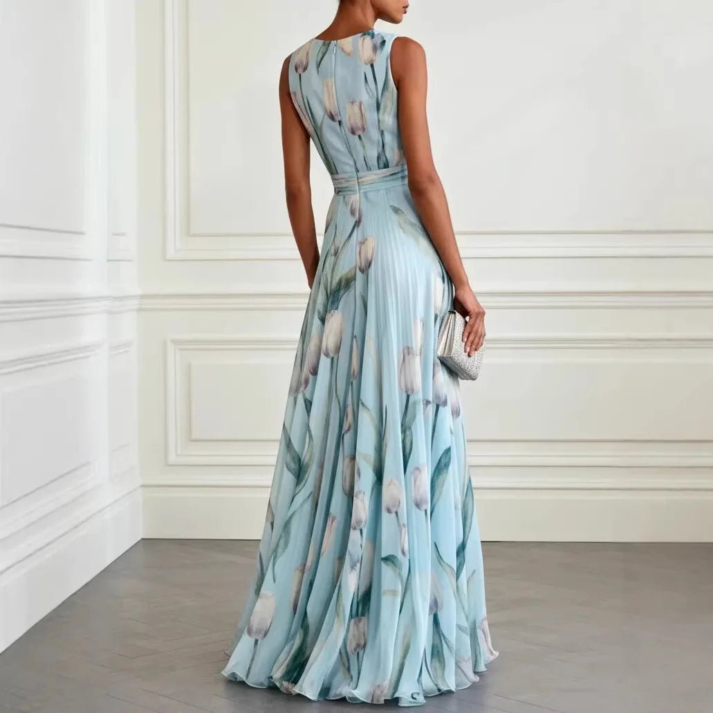 Luna | Elegant Floral Chiffon Wrap Maxi Dress 5