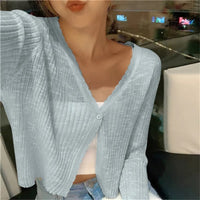 Cardigan tricoté léger d'été court