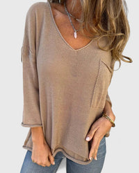 Sophia | Comfortable And Versatile V-Neck Pocket Sweater