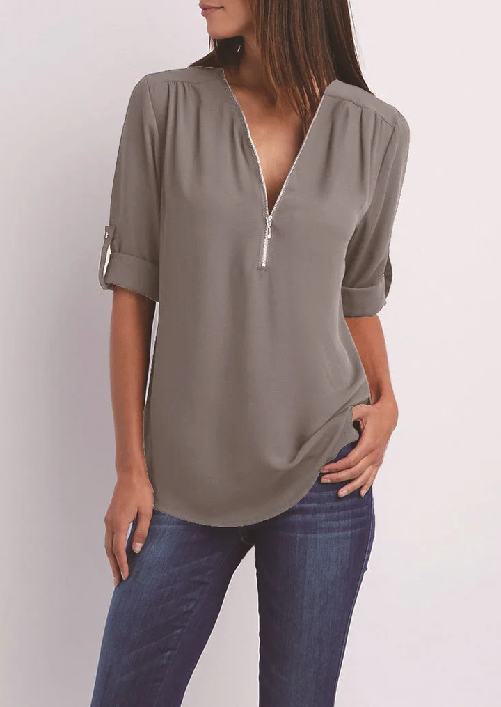 Madeleine | Elegant Zipper Design Blouse 1
