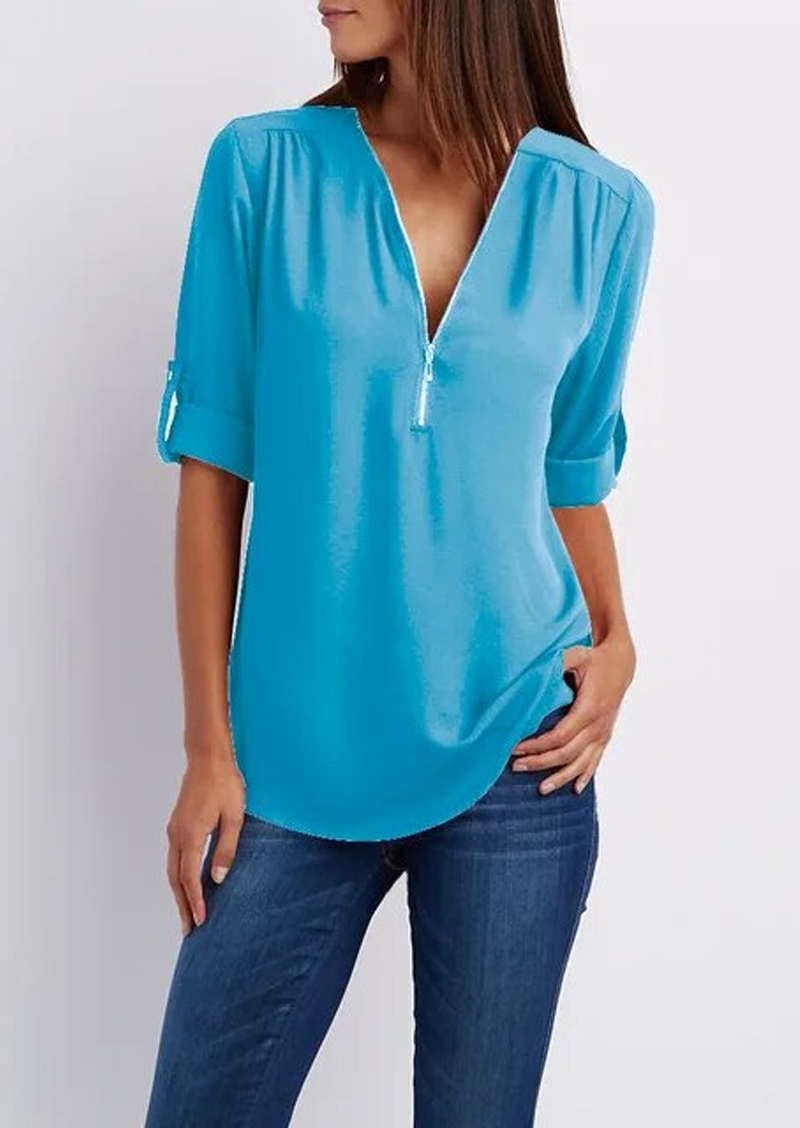 Madeleine | Elegant Zipper Design Blouse 10