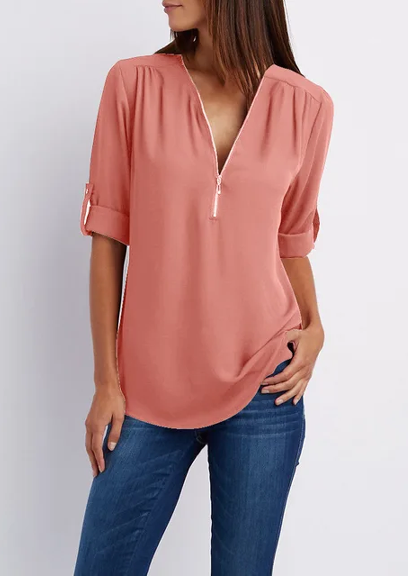 Madeleine | Elegant Zipper Design Blouse 14