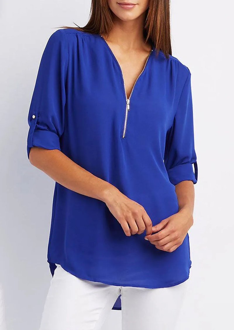 Madeleine | Elegant Zipper Design Blouse 2