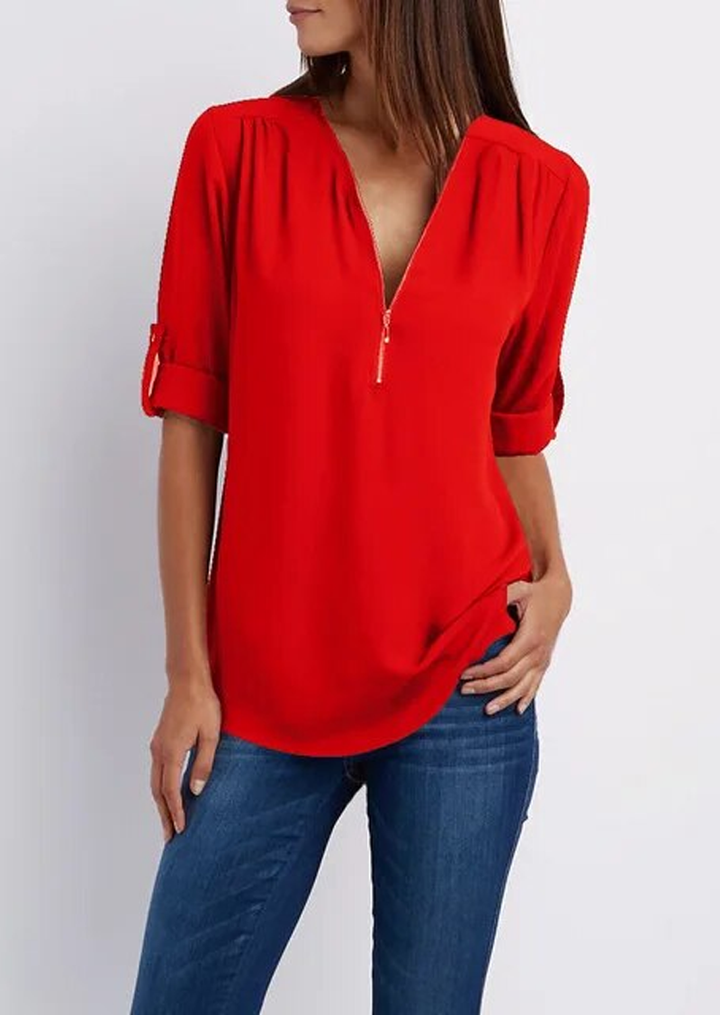 Madeleine | Elegant Zipper Design Blouse 5