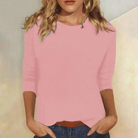 Liora | Lightweight and Comfortable Quarter Sleeve Crew Neck Top