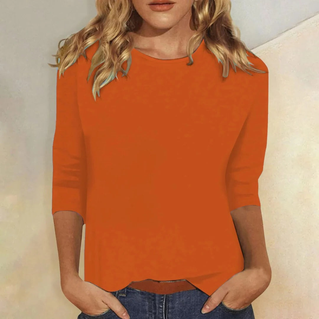 Maisie | Classic quarter Sleeve Everyday Crew Neck Top 7