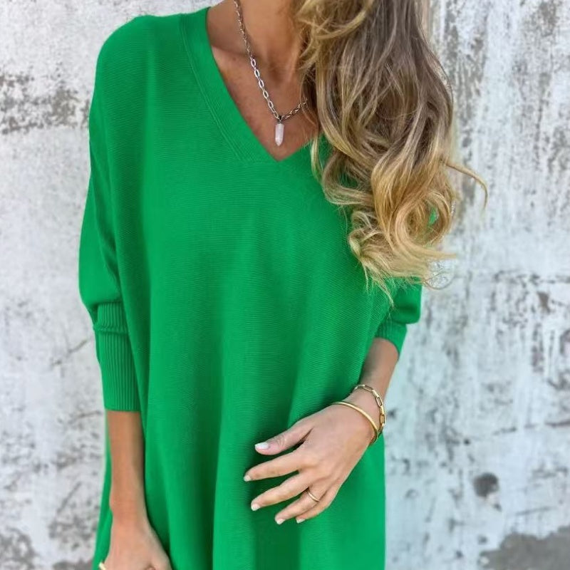 Manuela | Sophisticated Oversized V-Neck Knit Top 5