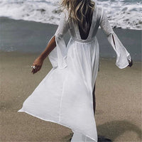 Luna | Lightweight Dramatic Open Back Maxi Cover Up