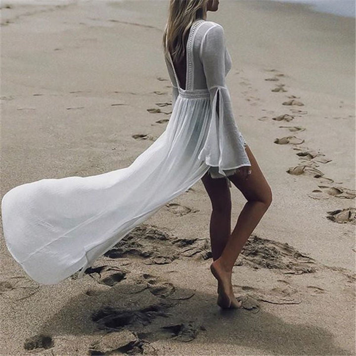 Martina | Comfortable open-back maxi beach tunic kimono cover-up 2