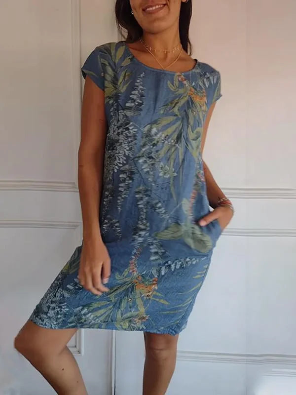 Maya | Breathable Cotton Linen Botanical Summer Dress 1