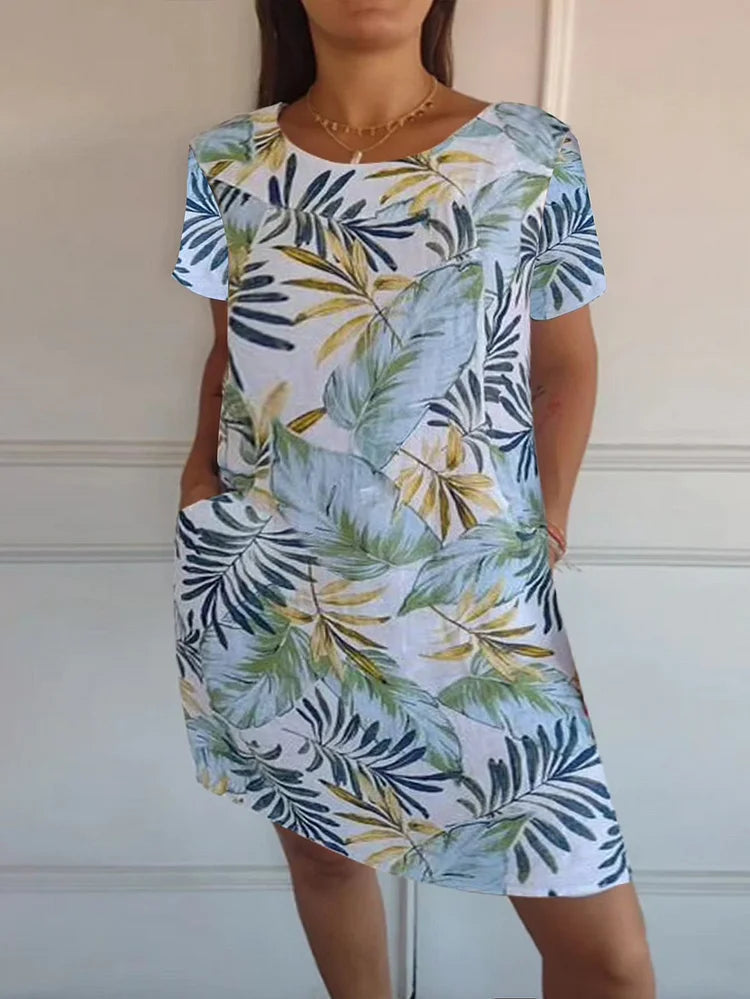 Maya | Breathable Cotton Linen Botanical Summer Dress 11