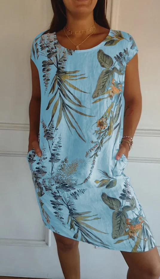 Maya | Breathable Cotton Linen Botanical Summer Dress 7