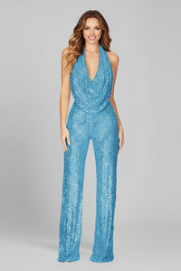 Emma | Glamorous And Modern Sequin Halter Neck Jumpsuit