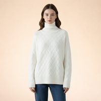 Pull en cachemire tricot diamant luxueux