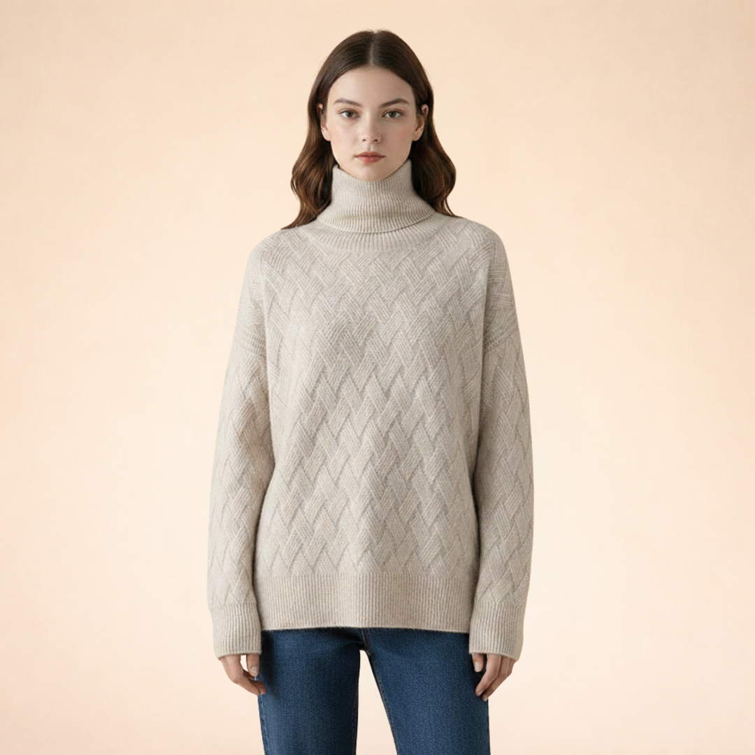 Natalie| Luxuriöser Diamant-Strick Kaschmirpullover