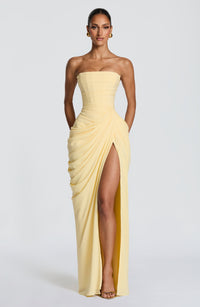 Ava | Robe longue élégante sans bretelles avec style moderne de soirée