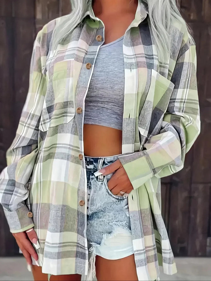 Mia | Oversized Plaid Flannel Shirt 9