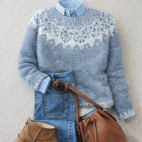 Eleanor | Cozy Nordic Snowflake Fair Isle Knit Sweater