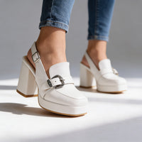 Emma | Modern and Elegance Slingback Block Heel Loafer