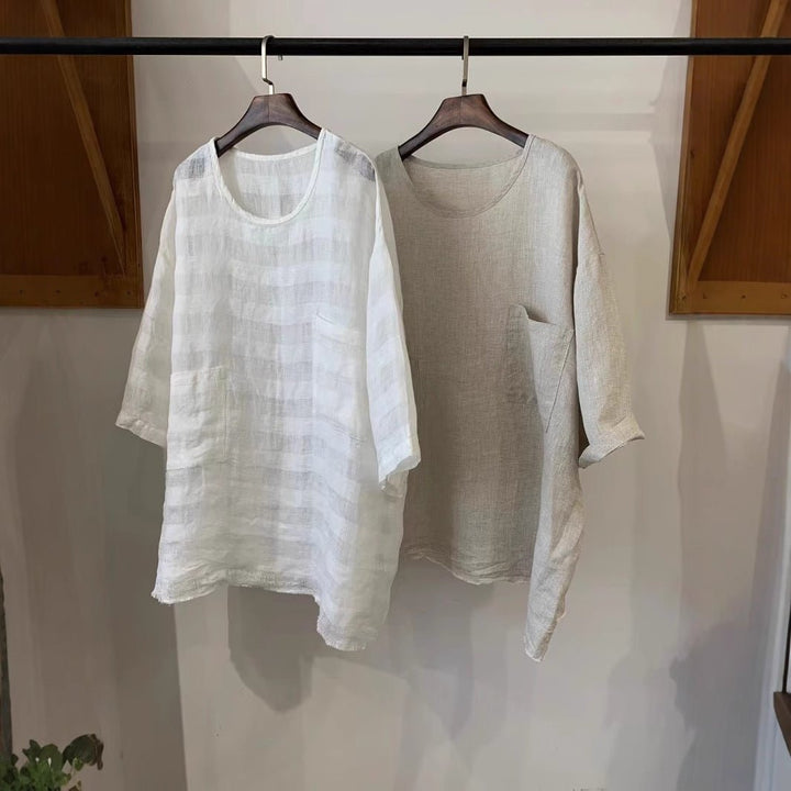 Mila | Relaxed Linen Patch Pocket Tunic Tops 4