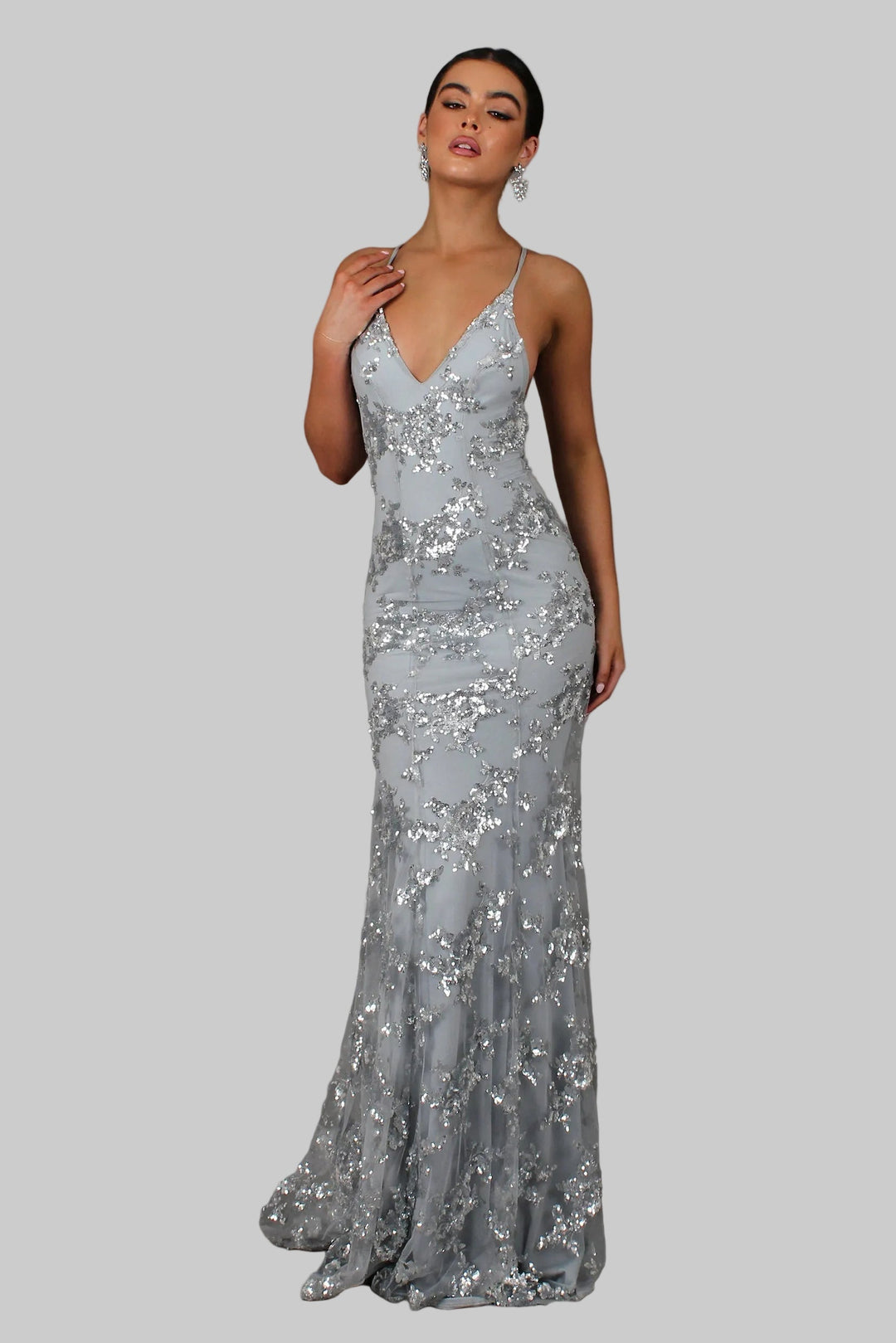 Nellie | Glamorous V-Neck Open Back Maxi Dress 1