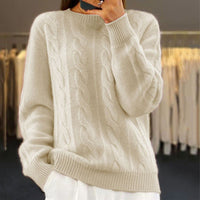 Pull ample en laine mélangée à torsades