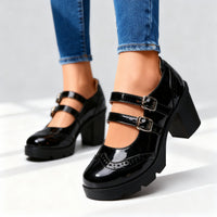 Aurelia | Platform Mary Jane Double Strap Block Heel