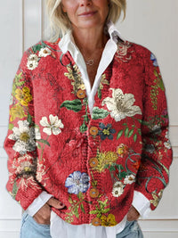 Stella | Elegant and Vintage Quilted Floral Cardigan