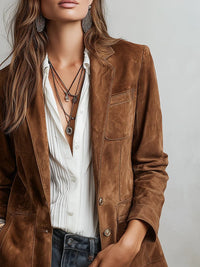Rebecca | Refined Faux Suede Tailored Blazer