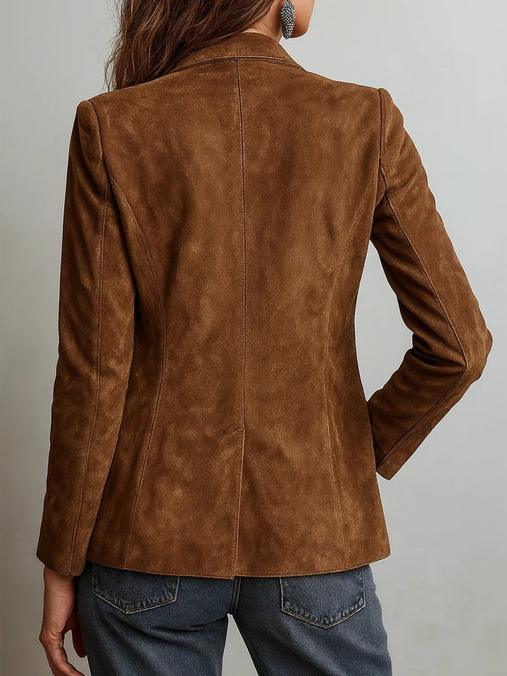 Olivia | Sophisticated Faux Suede Single-Breasted Blazer 2