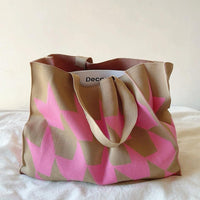 Grace | Vibrant and Oversized Geometric Print Canvas Tote Bag