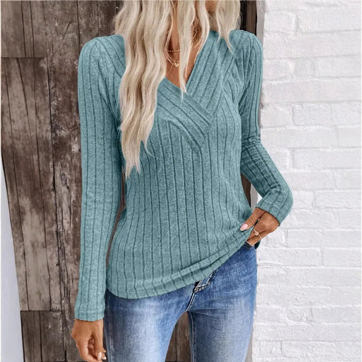 Quinn | Elegant Sunken Stripe Sweater 0