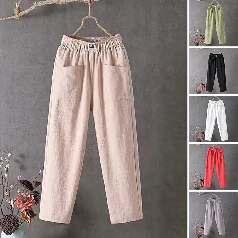 Rebecca | White Linen Women's Trousers 2