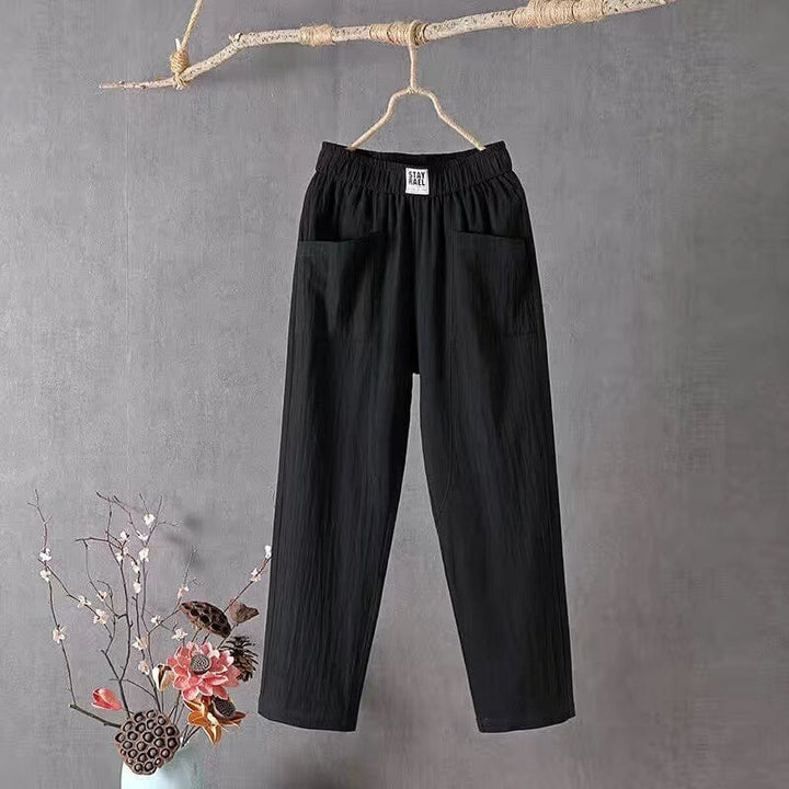 Rebecca | White Linen Women's Trousers 8