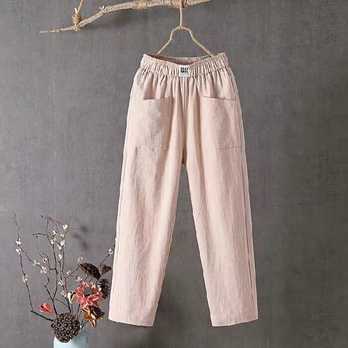 Rebecca | White Linen Women's Trousers 9