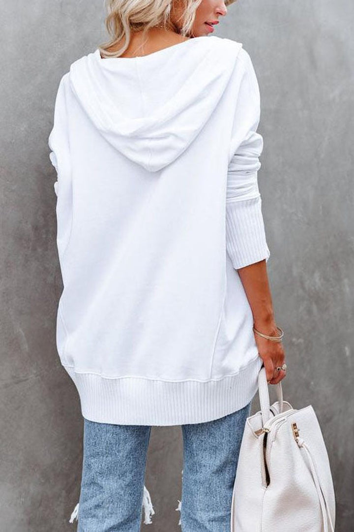 Rosie | Women's Longline Hooded Drawstring Tunic Sweatshirt 2