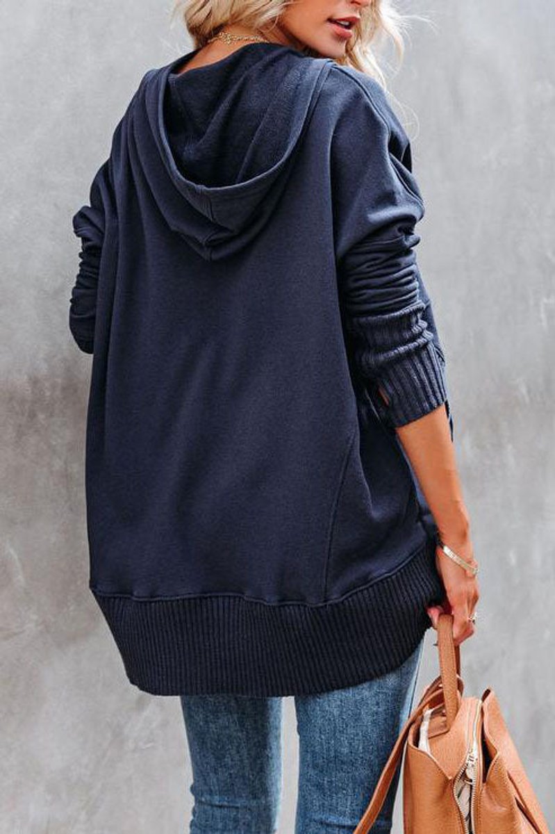 Rosie | Women's Longline Hooded Drawstring Tunic Sweatshirt 8