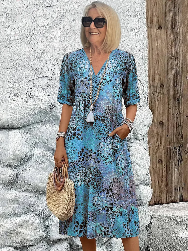 Sabrina | Vibrant Relaxed-Fit Patterned Midi Dress 2