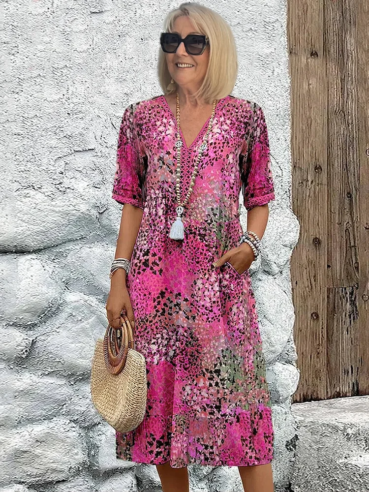 Sabrina | Vibrant Relaxed-Fit Patterned Midi Dress 3