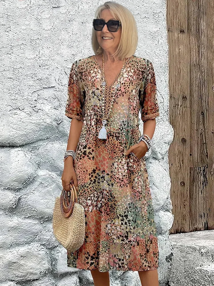 Sabrina | Vibrant Relaxed-Fit Patterned Midi Dress 5
