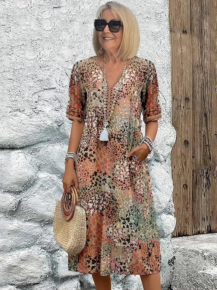 Sabrina | Vibrant Relaxed-Fit Patterned Midi Dress 5