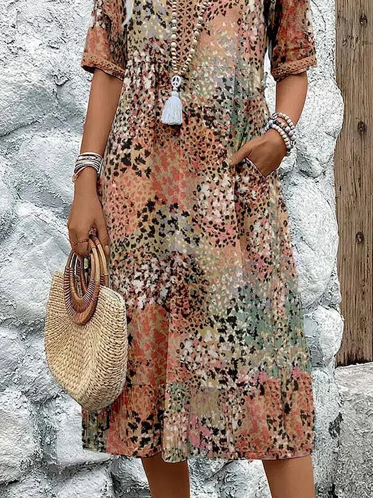 Sabrina | Vibrant Relaxed-Fit Patterned Midi Dress 7