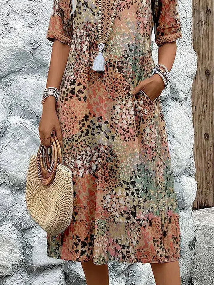Sabrina | Vibrant Relaxed-Fit Patterned Midi Dress 7