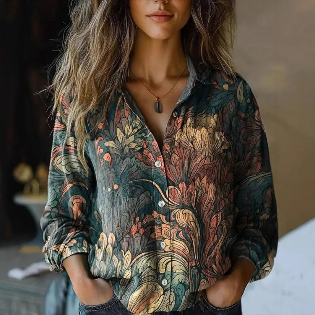 Eleanor | Relaxed and Vintage Botanical Printed Shirt