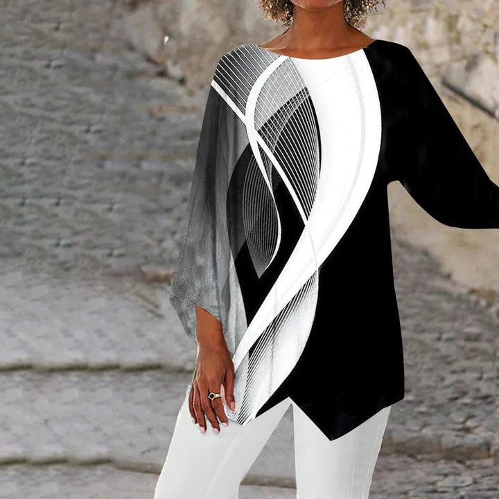 Scarlett | Elegant And Trendy Geometric Asymmetric Tunic Top 0