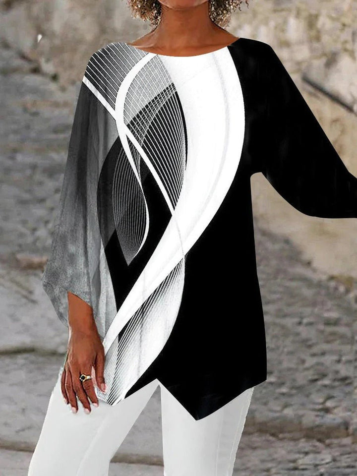 Scarlett | Elegant And Trendy Geometric Asymmetric Tunic Top 1