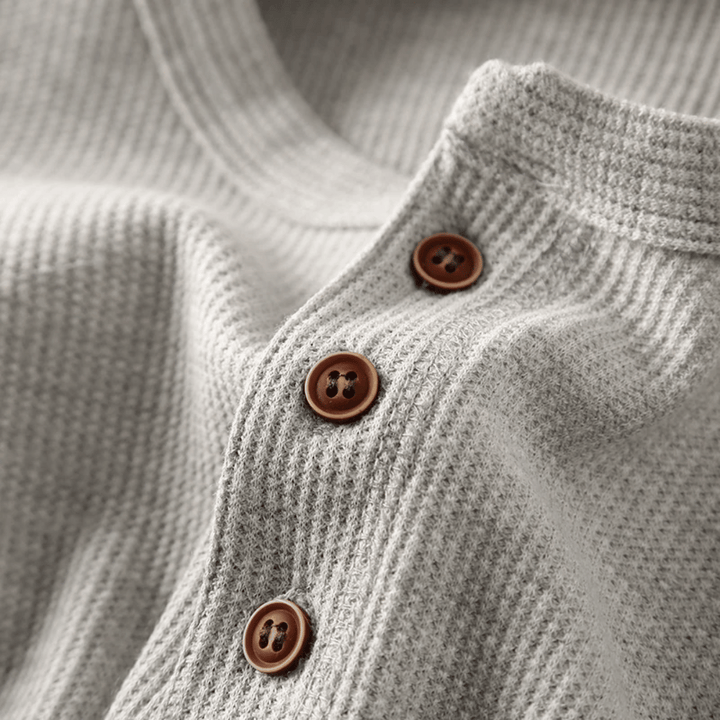 Sebastian | Classic Cotton Henley T-Shirt 7