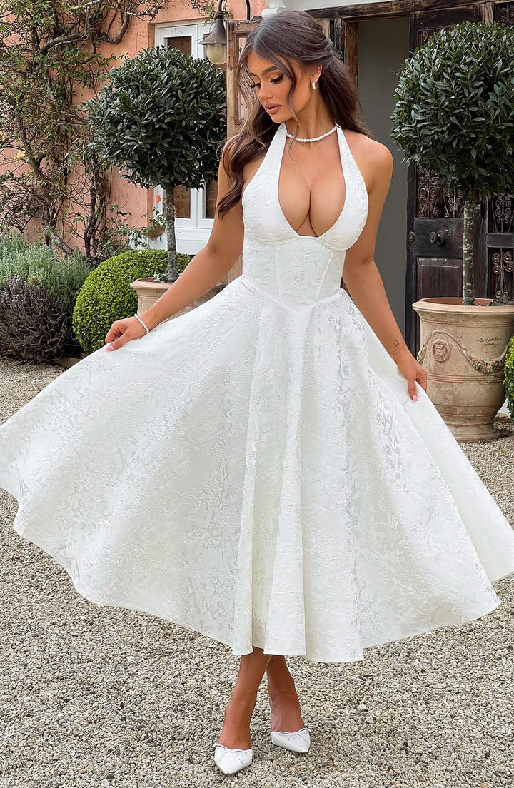 Seraphina | Refined & Lightweight V-Neckline Wedding Guest Dress 7