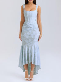 Sophia | Sculpted Floral Jacquard Mermaid Dress