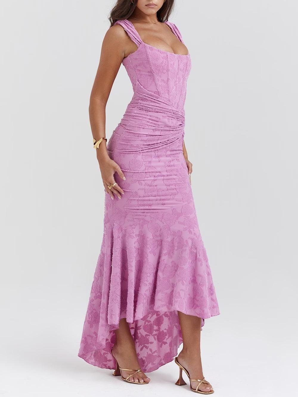Seraphina | Sophisticated Corset Jacquard Lace Mermaid Dress 10